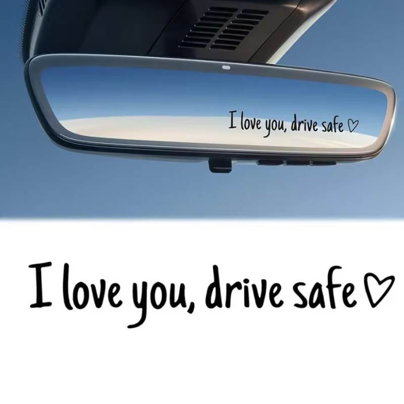 Car Accessories For Women - I Love You Rearview Mirror Decal