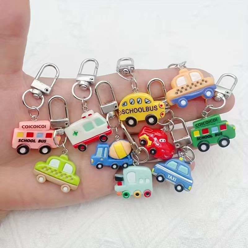 Car Accessories Gifts - 10pcs resin cartoon car keychain, suitable