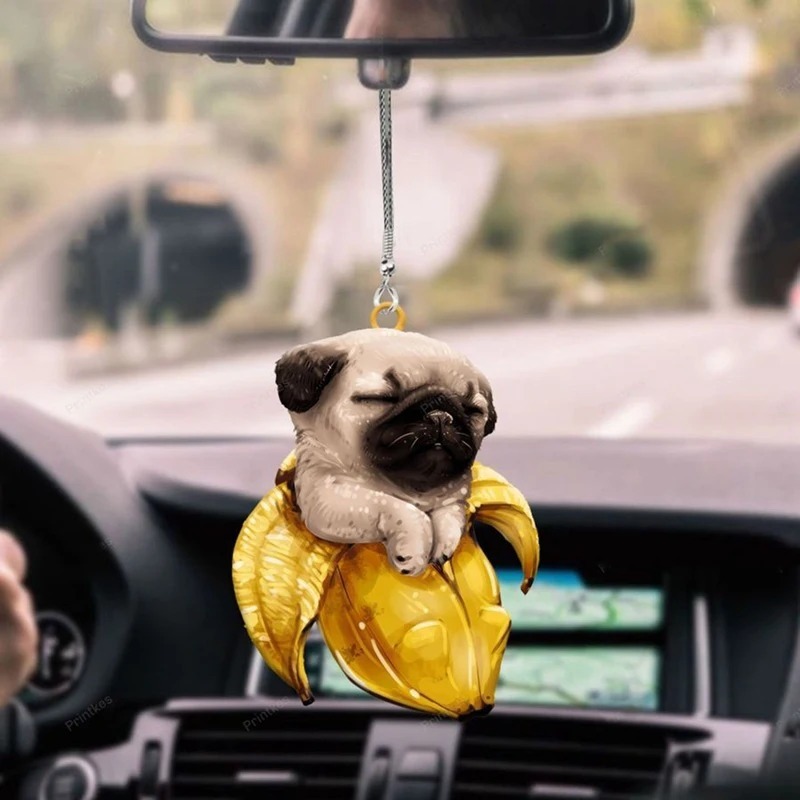 Car Pendant Mini Cat Dog Hangi - Car Accessories Mirror Hanging ulasan dan harga
