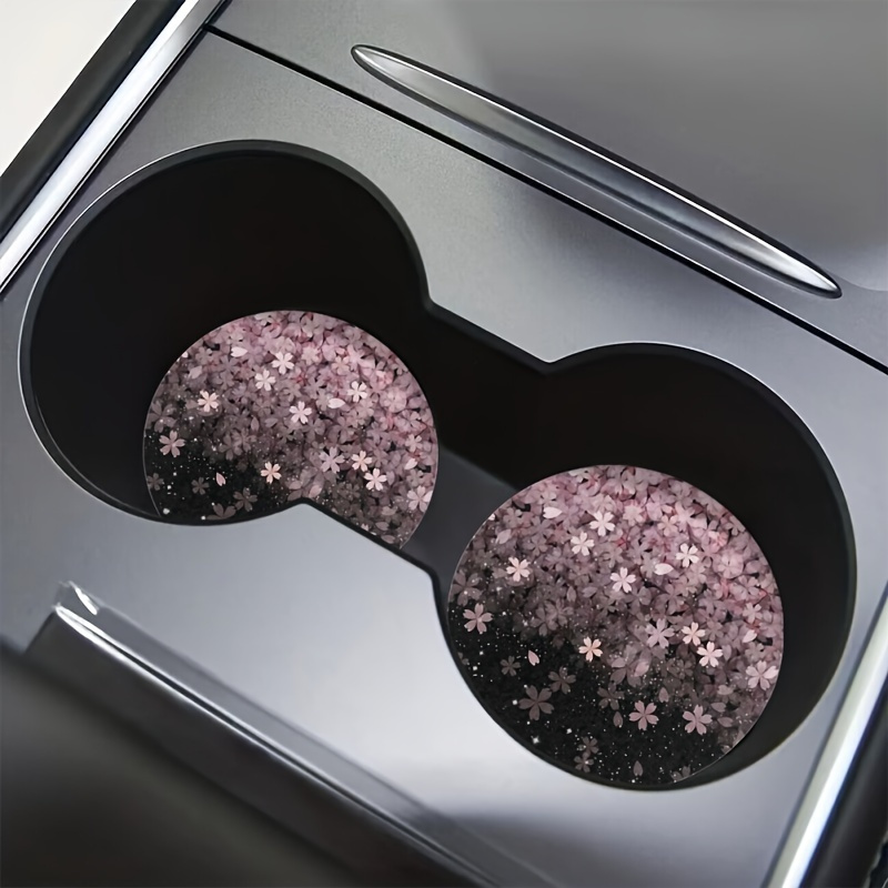 2pcs Cherry Blossom Drink Coas - Car Accessories For Women ulasan dan harga
