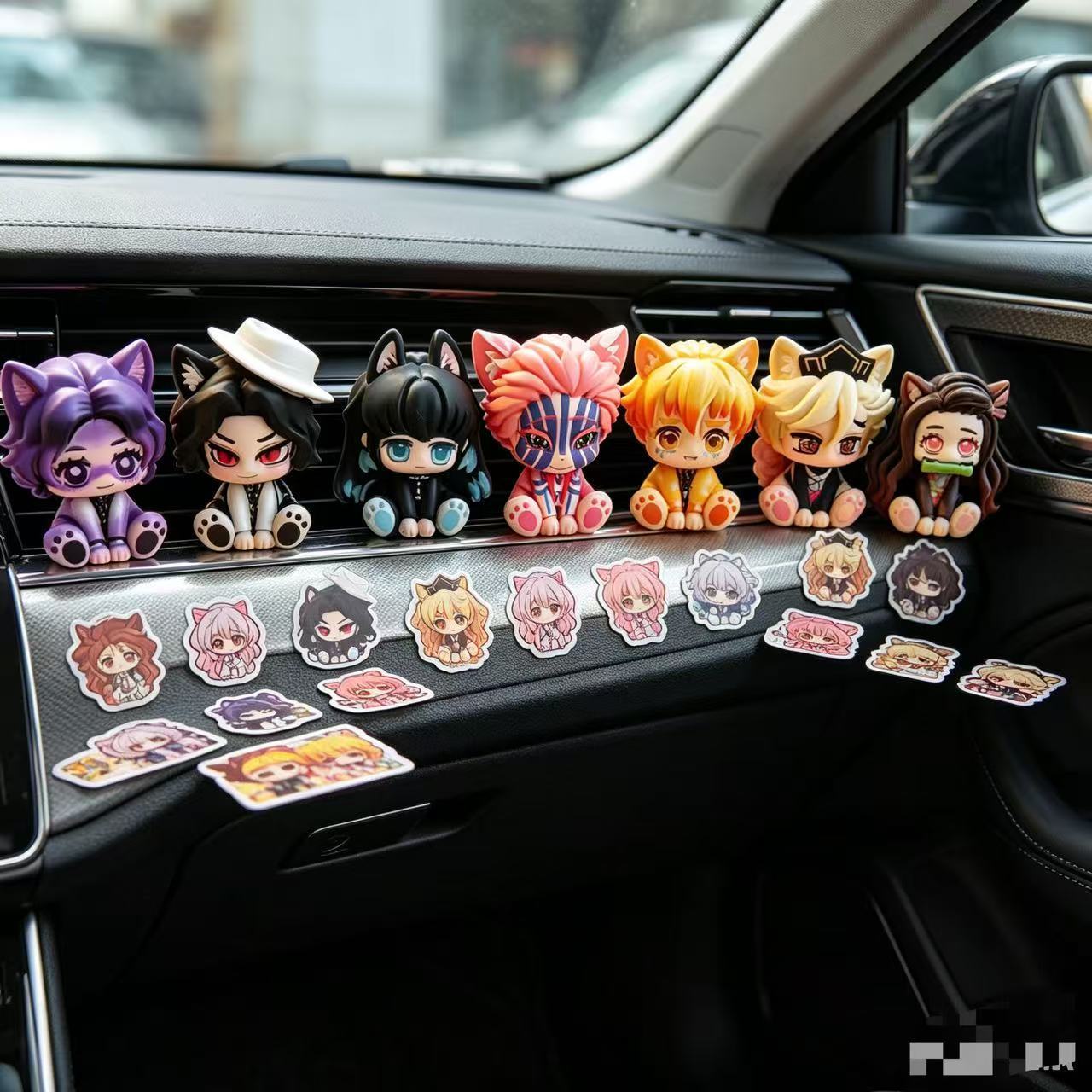 Demon Slayer Cute Chibi Figuri - Car Accessories For Decoration ulasan dan harga