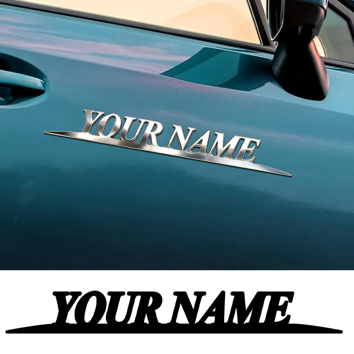 Metal Trendy YOUR NAME Sticker - Car Accessories Rear ulasan dan harga