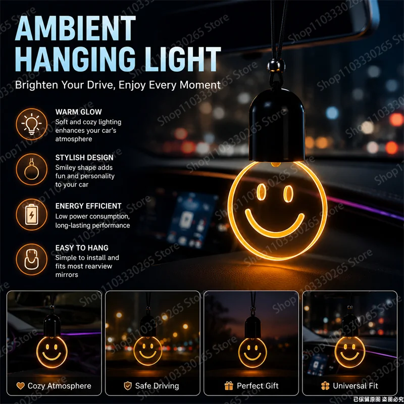 1Pcs Perfect Gift Cute Smiley  - Car Accessories Mirror Hanging ulasan dan harga