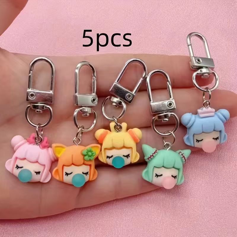 5pcs resin girl keychain, suit - Car Accessories Gifts ulasan dan harga